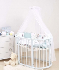 Постільний комплект 6 ел Twins Dolce бампер подушки 4064-D-311, Forest mint, м